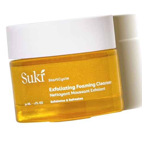 Face Scrub Exfoliating Face Wash | Suki Skincare Exfoliate Foaming Cleanser, Gentle Daily Scrub with Colloidal Oat & Raw Sugar, Natural Deep Pore Cleaner & Microdermabrasion Facial Exfoliator 3.38 oz